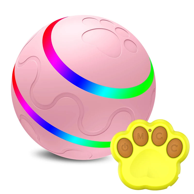 Smart Interactive Pet Ball Remote Control Flashing Rolling Jumping Rotating Waterproof Dog Chew Toy Ball for Aggressive Chewers