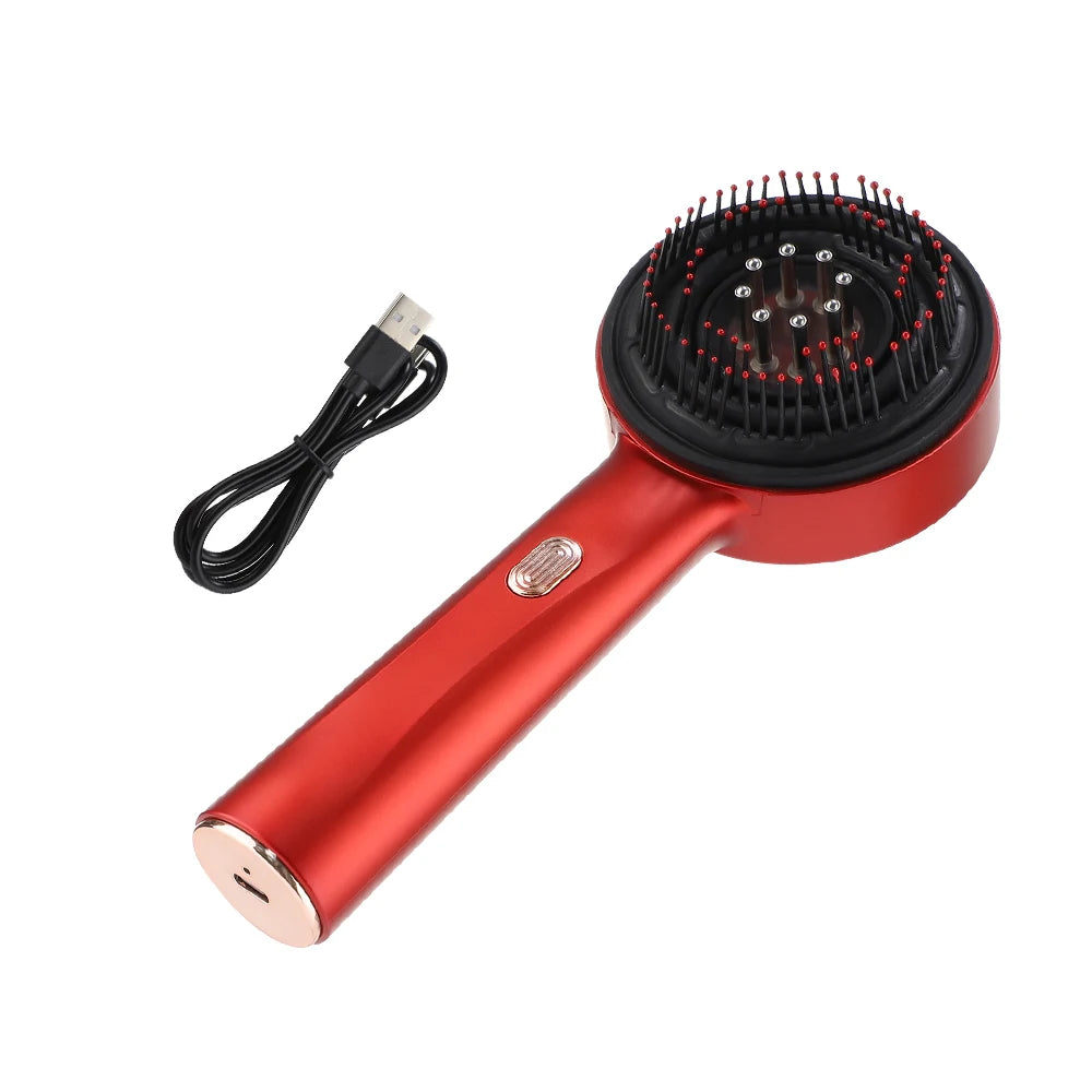 "EMS Electric Scalp Massager Comb with Vibration and Red Light Therapy – Hair Growth Stimulator, Anti-Hair Loss Oil Applicator, and Scalp Care Brush"