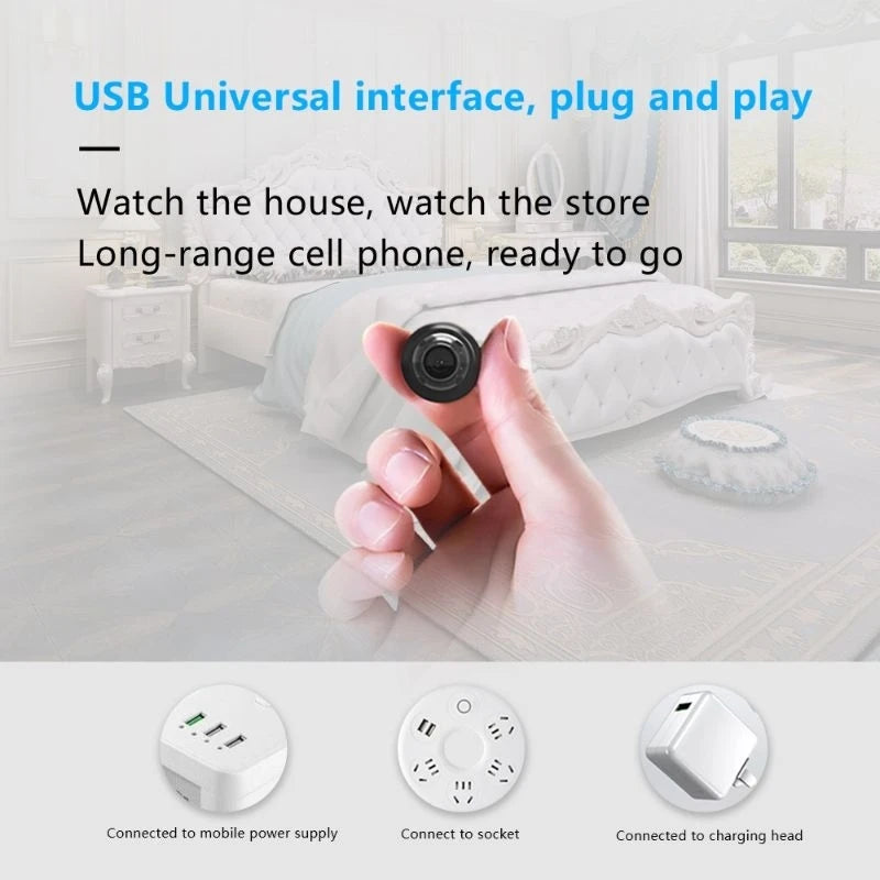 X5 Mini Camera HD1080P Compact Wireless WIFI Camera with Cyclic Recording Function Suitable for Outdoor Camping at Home