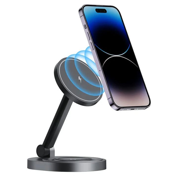 Magnetic 2 In 1 Wireless Charger Stand  Pad Fast Charging Station Dock For iPhone 15 14 13 12 Pro Max Apple Watch 8 7 6 Airpods