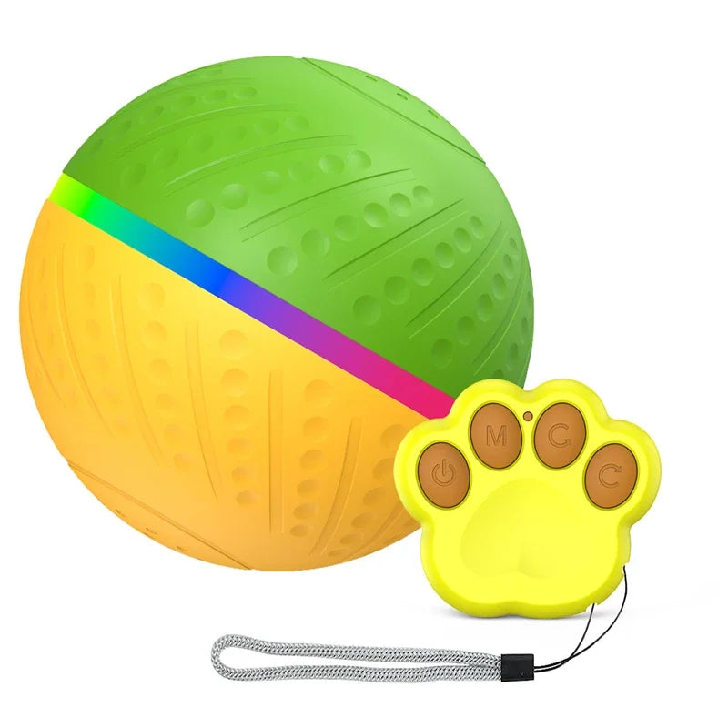 Smart Interactive Pet Ball Remote Control Flashing Rolling Jumping Rotating Waterproof Dog Chew Toy Ball for Aggressive Chewers